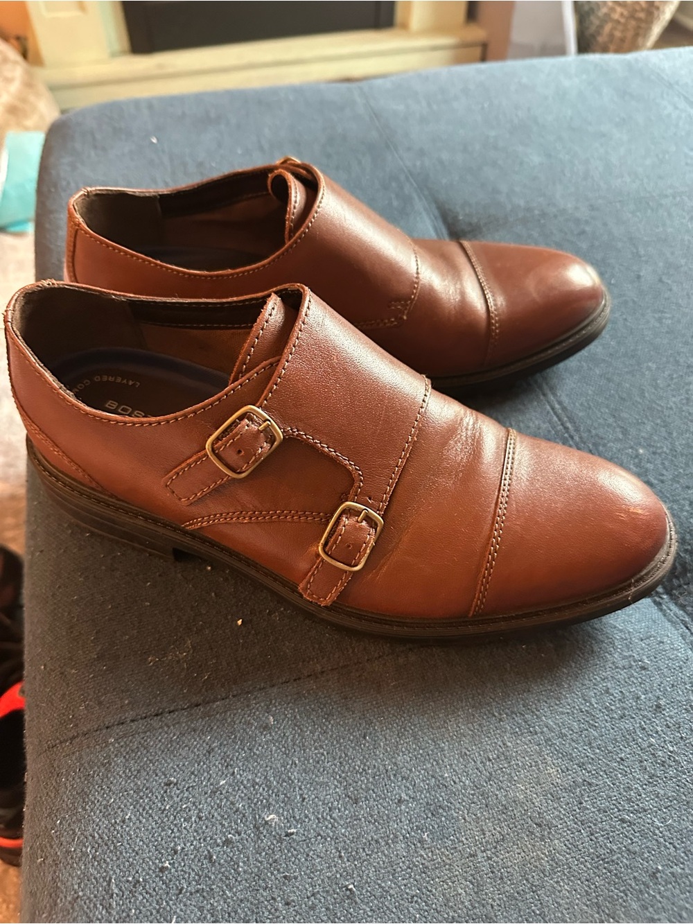 Bostonian Men's Brown Double Monk Strap Leather Loafers